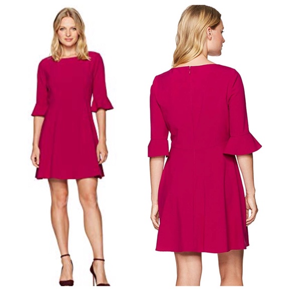 Tahari Arthur St Levine Dresses & Skirts - Magenta Tahari Bell Sleeve Bi Stretch Dress
